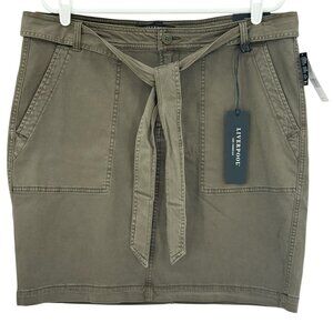 Liverpool Women's Stretch‎ Olive Belted Utility Midi Skirt Size 16/33 NWT $79.00